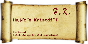 Hajós Kristóf névjegykártya